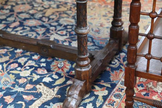 Attributed to A.W.N.Pugin. A Victorian gothic revival marquetry inlaid walnut library table, W.6ft D.3ft H.2ft 5in.